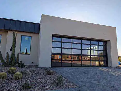 Phoenix residential garage door installation and service safari garage door and gate safari garage door and gate Modern residential garage door installed on a home in Phoenix Arizona